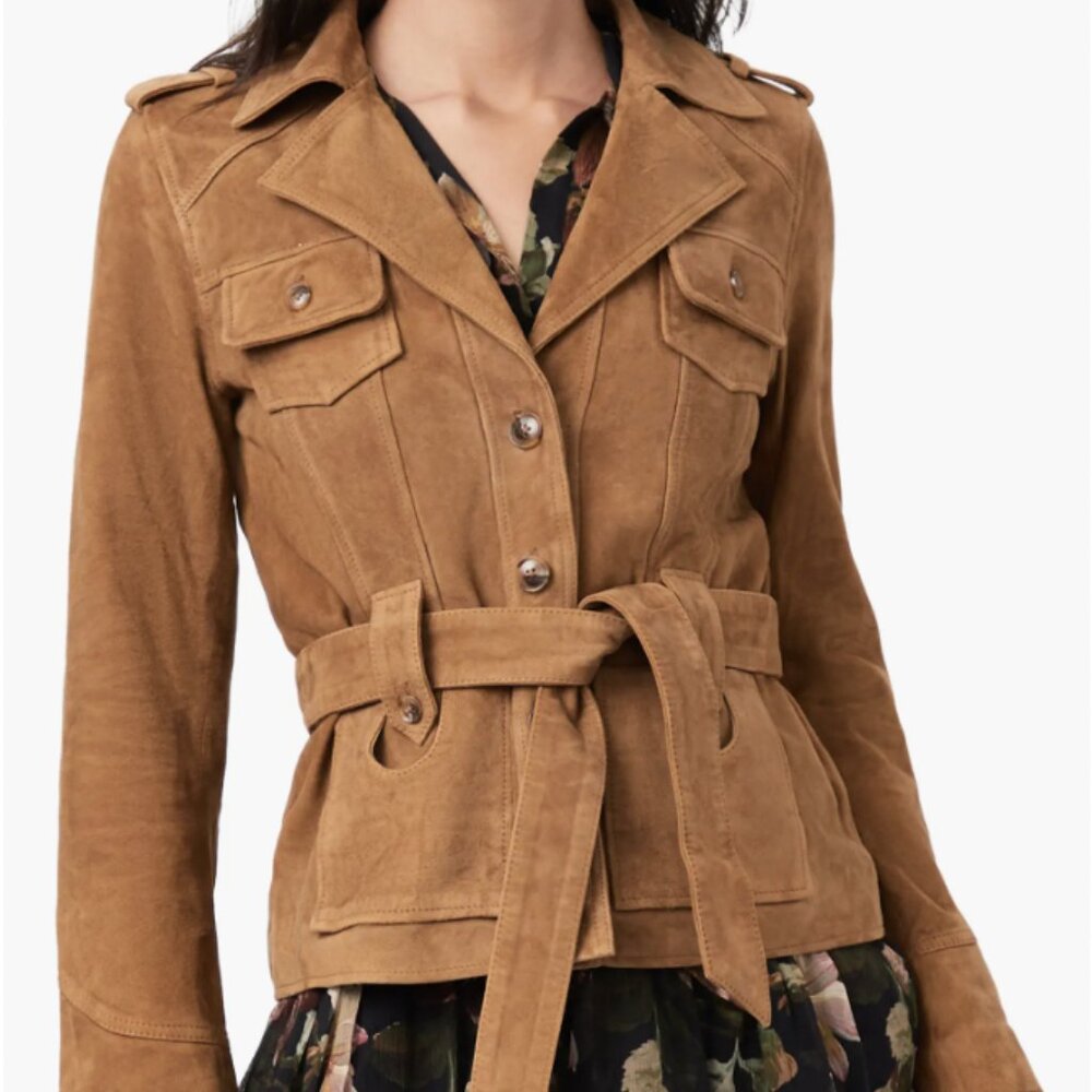 Paige Tawnie Suede Jacket - Size L - Brown